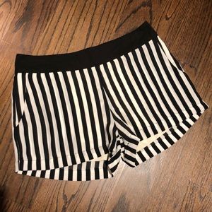 NWOT black and white striped shorts